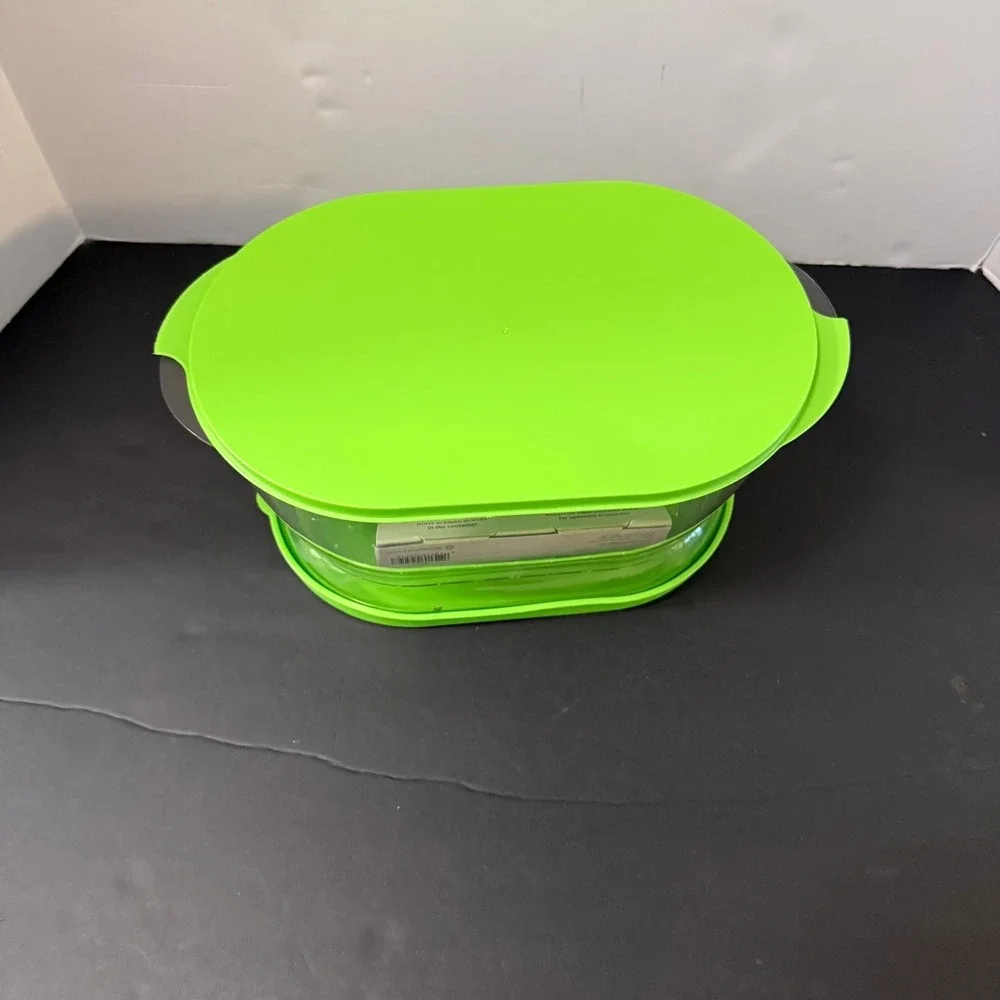 Progressive Prepworks Lettuce Keeper Food Storage , 4.7 Qt, Green Lid